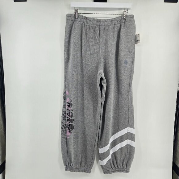 NWT Free People Movement All Star Jogger Logo - M Heather Grey/White - Picture 4 of 9
